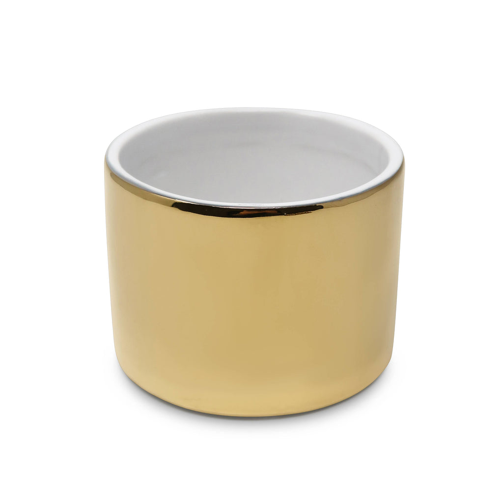 Round Gold Decorative Box With Flower Design Lid: Center Flower