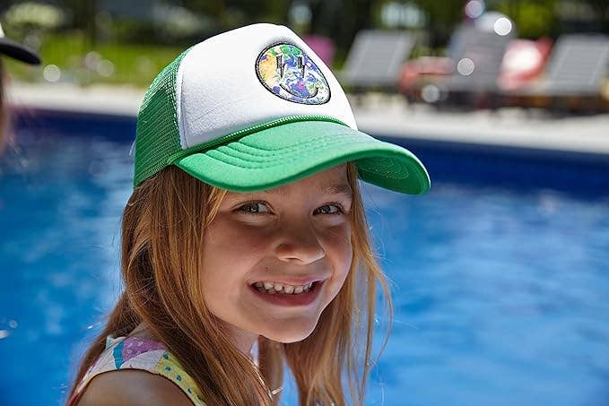 Kids Foam Trucker: Smiley W/ Lightning  - Green/White