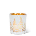 Sm Wht/Gold Tree Tealight-3"H