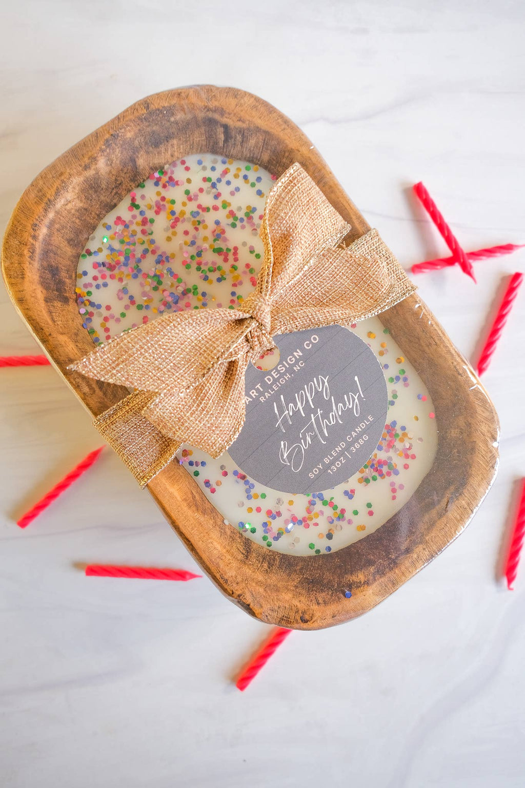 Happy Birthday Gift Candle | Celebration Collection: 3 wick dough bowl