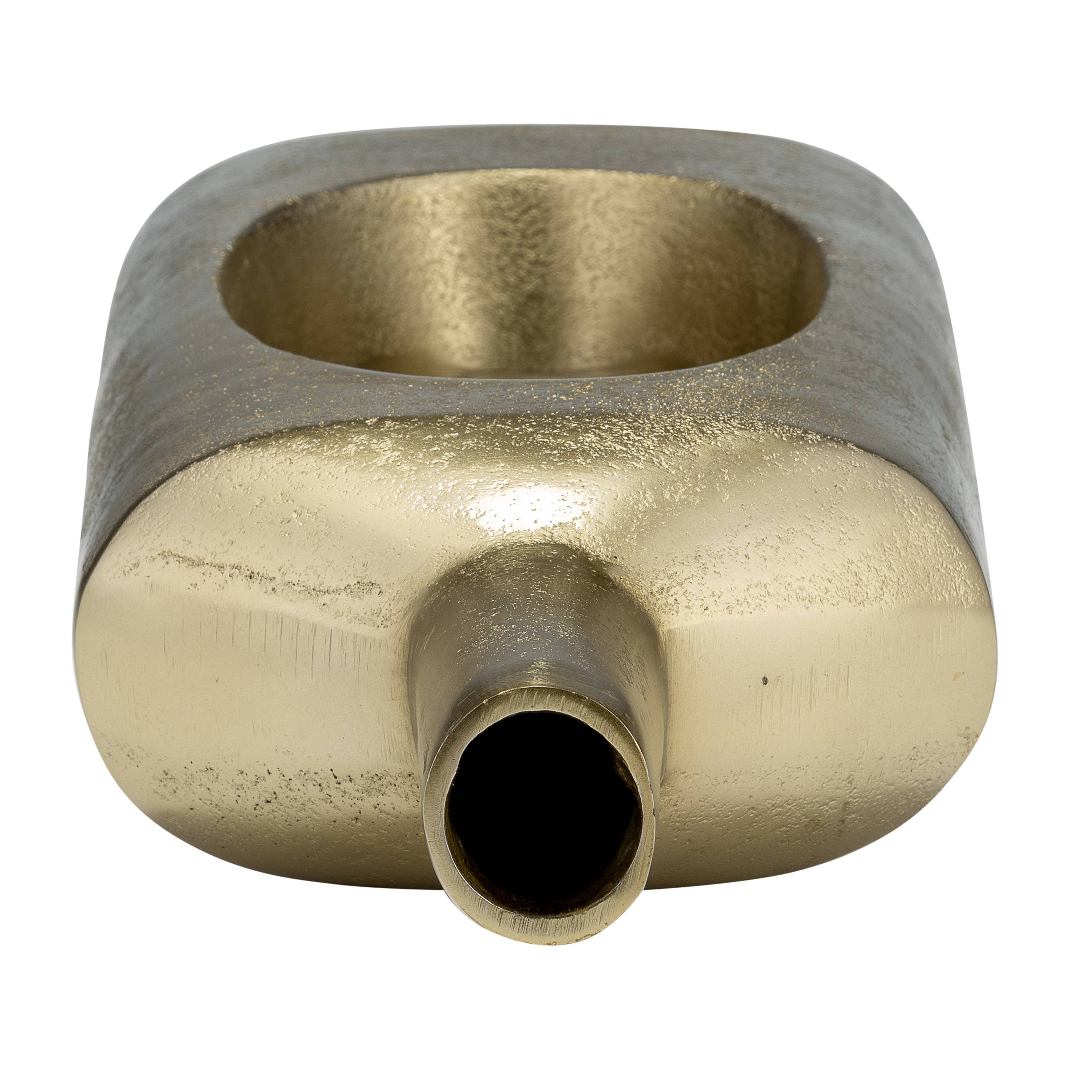 Gold 16 in. Metal Tall Modern Open Cut-Out Vase