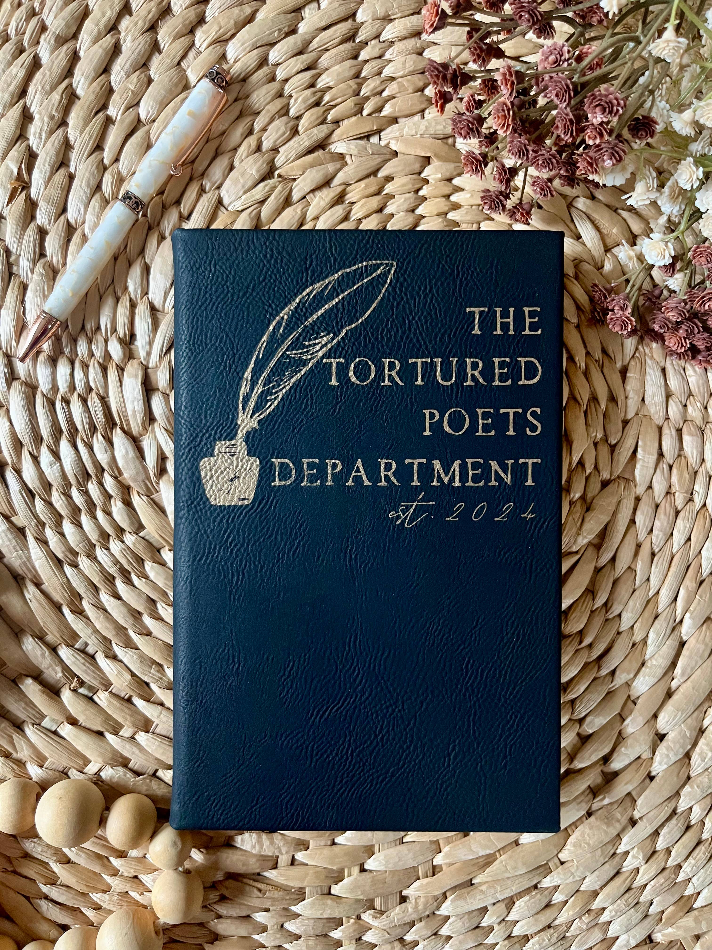 Poets Taylor Swift Inspired Leatherette Journal: Black w/ Gold Text