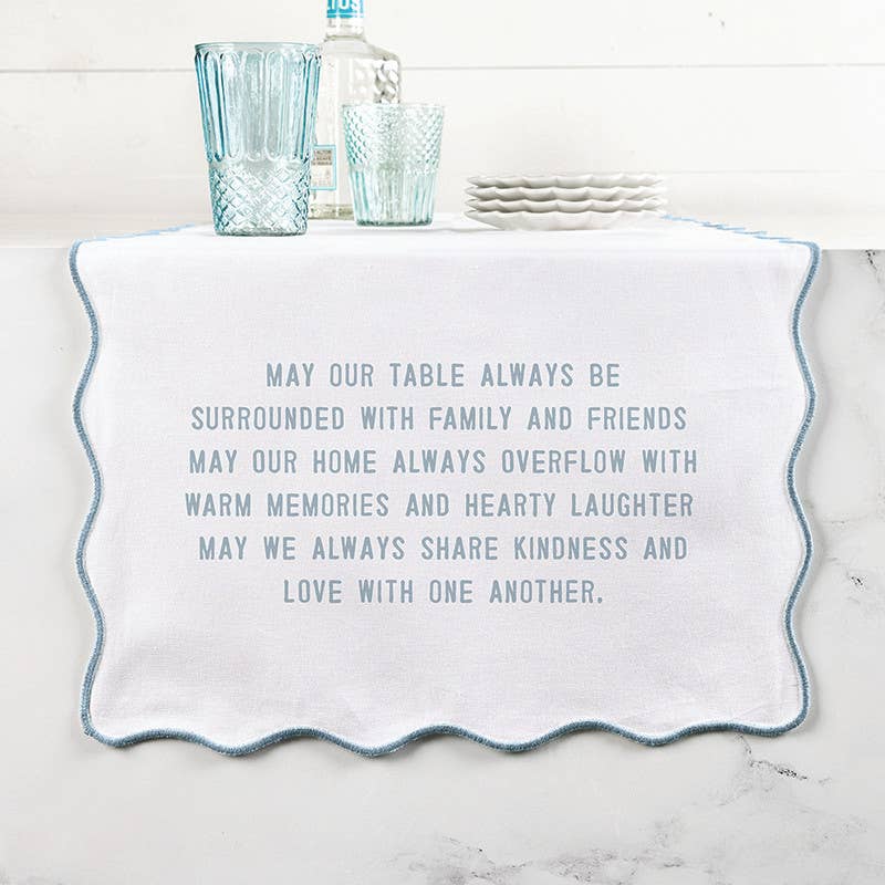 Face to Face Overlock Table Runner - May Our Table: 72" L x 18" W