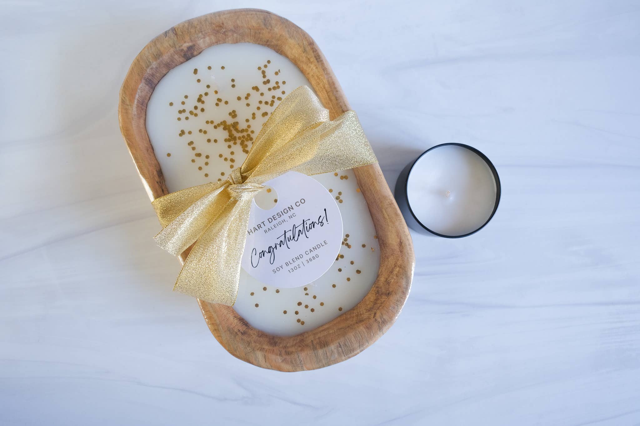Congratulations Gift Candle | Celebration Collection: 3 wick dough bowl