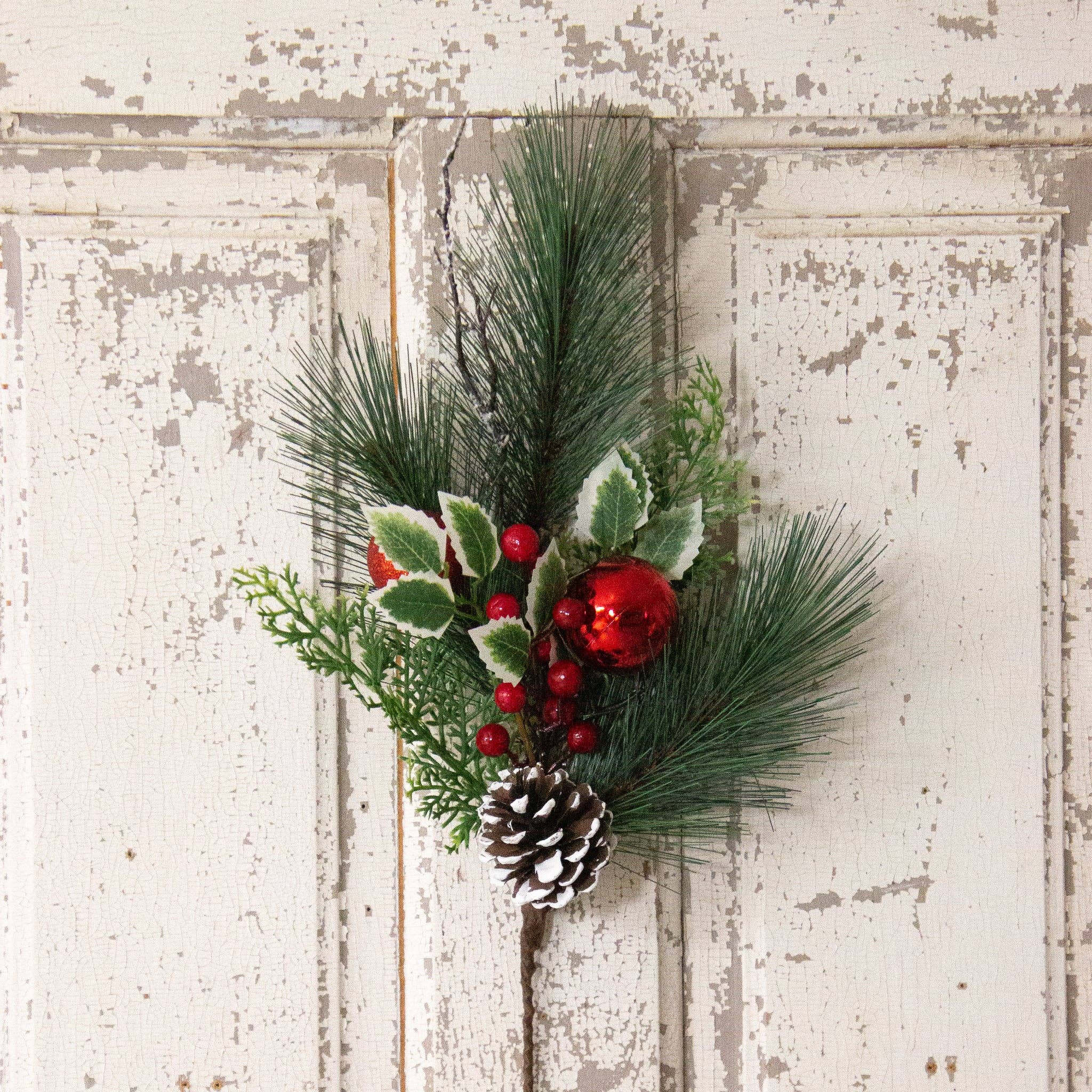 Pick - White Pine with Red Ornaments