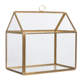 Glass/Metal Black Terrarium House Spring Home DS