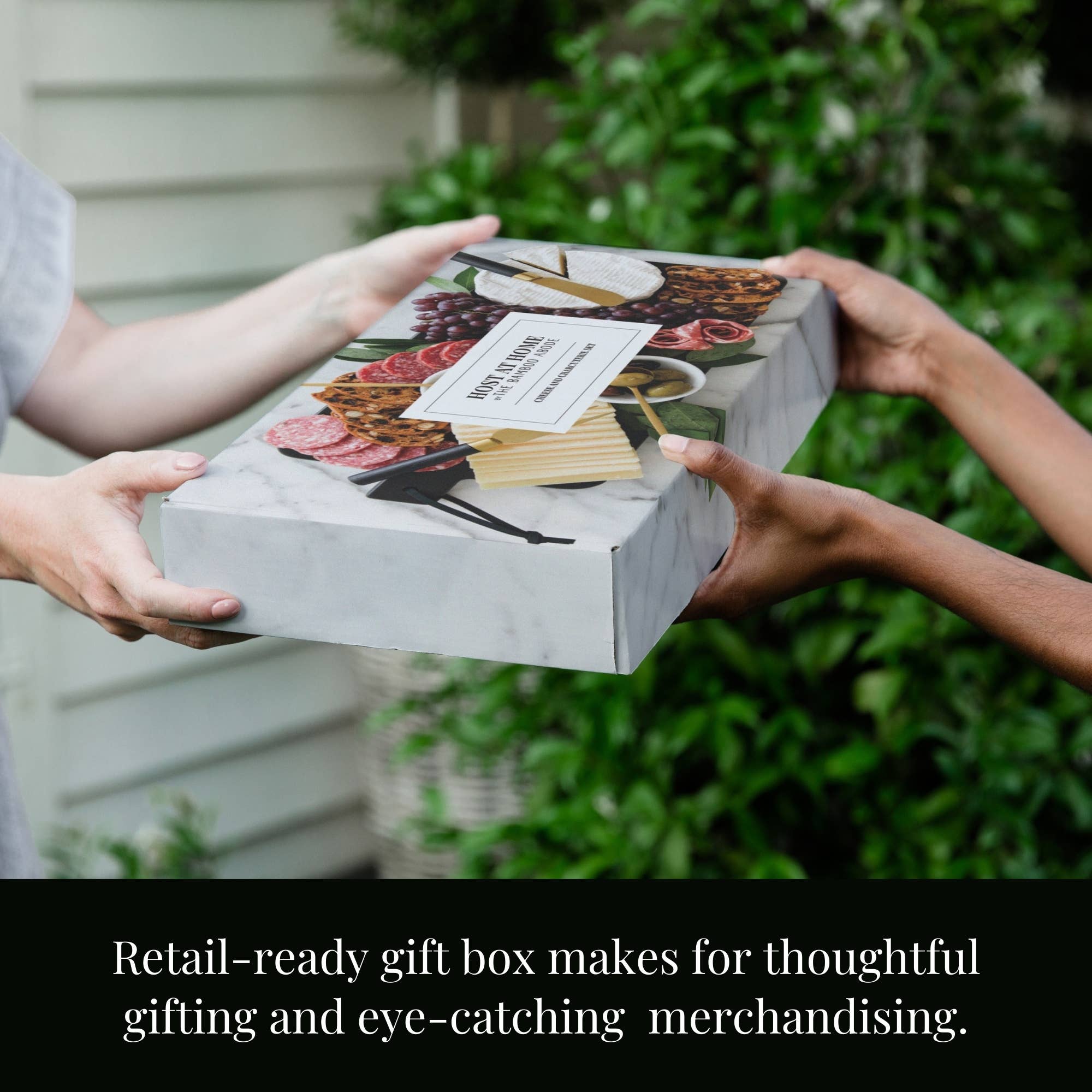 7 Piece Black Charcuterie Board Gift Set