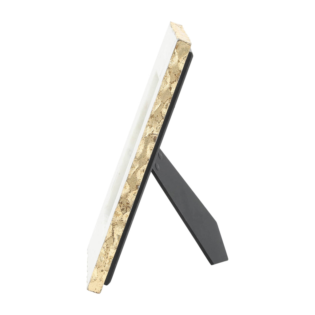 Marble Modern Jagged Edges Photo Frame - White, 4x6 in.