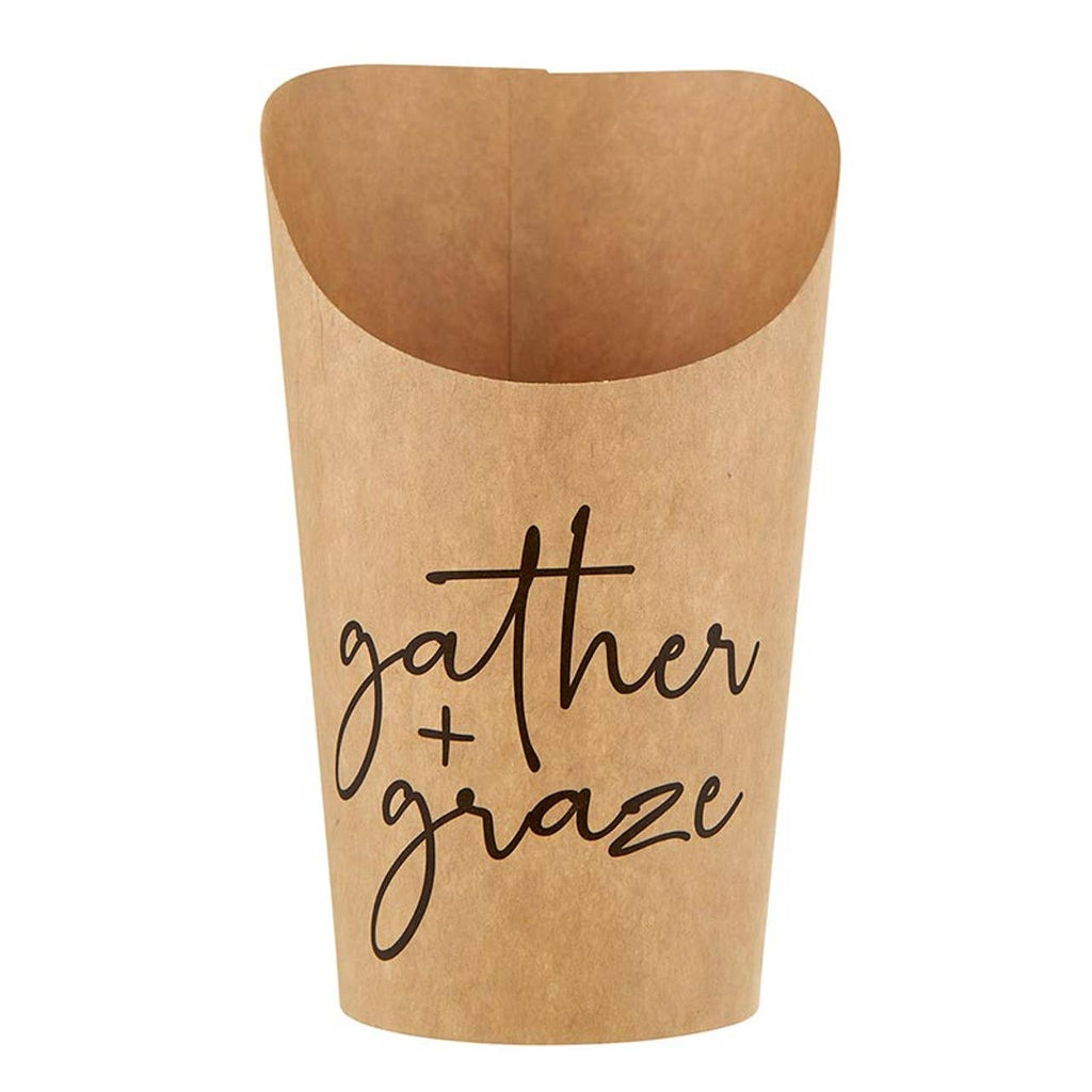 Paper Charcuterie Cups - Set of 12: 300 GSM Kraft Paper