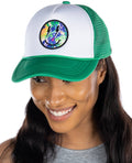 Adult Foam Trucker Hat - Multicolor Smiley - Green/White