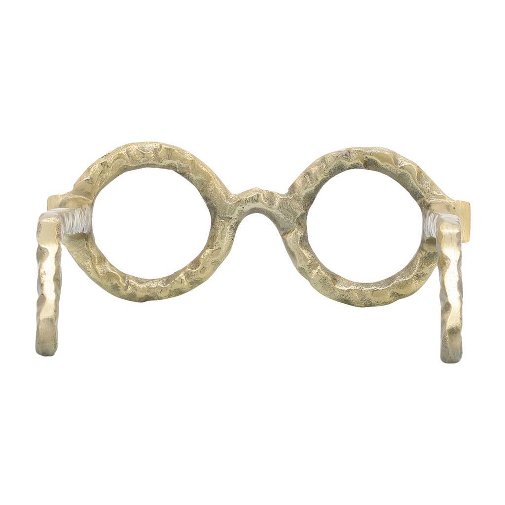 Metal Abstract Eyeglasses Sculpture Home Decor - Gold