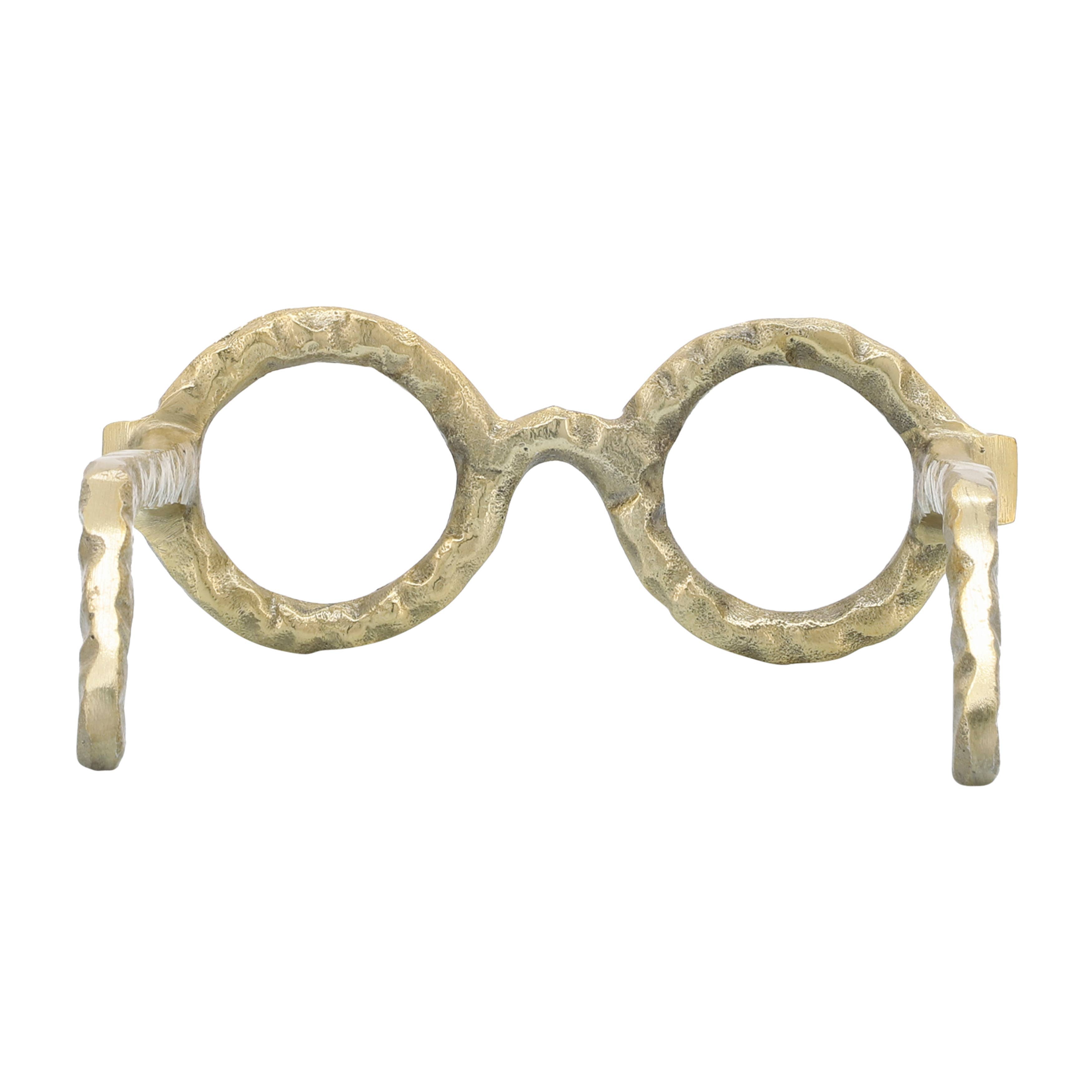 Metal Abstract Eyeglasses Sculpture Home Decor - Gold