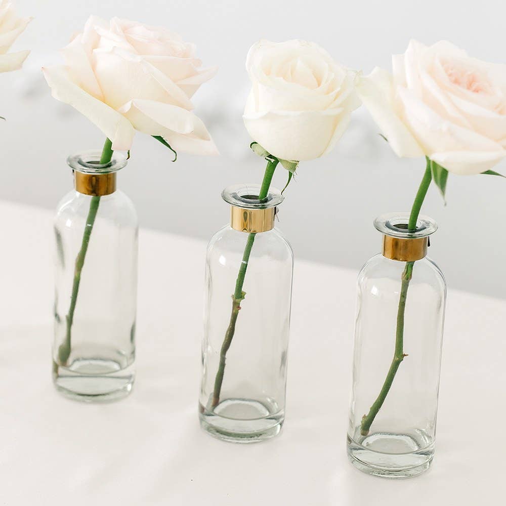 Glass Bottle Flower Vase - Round