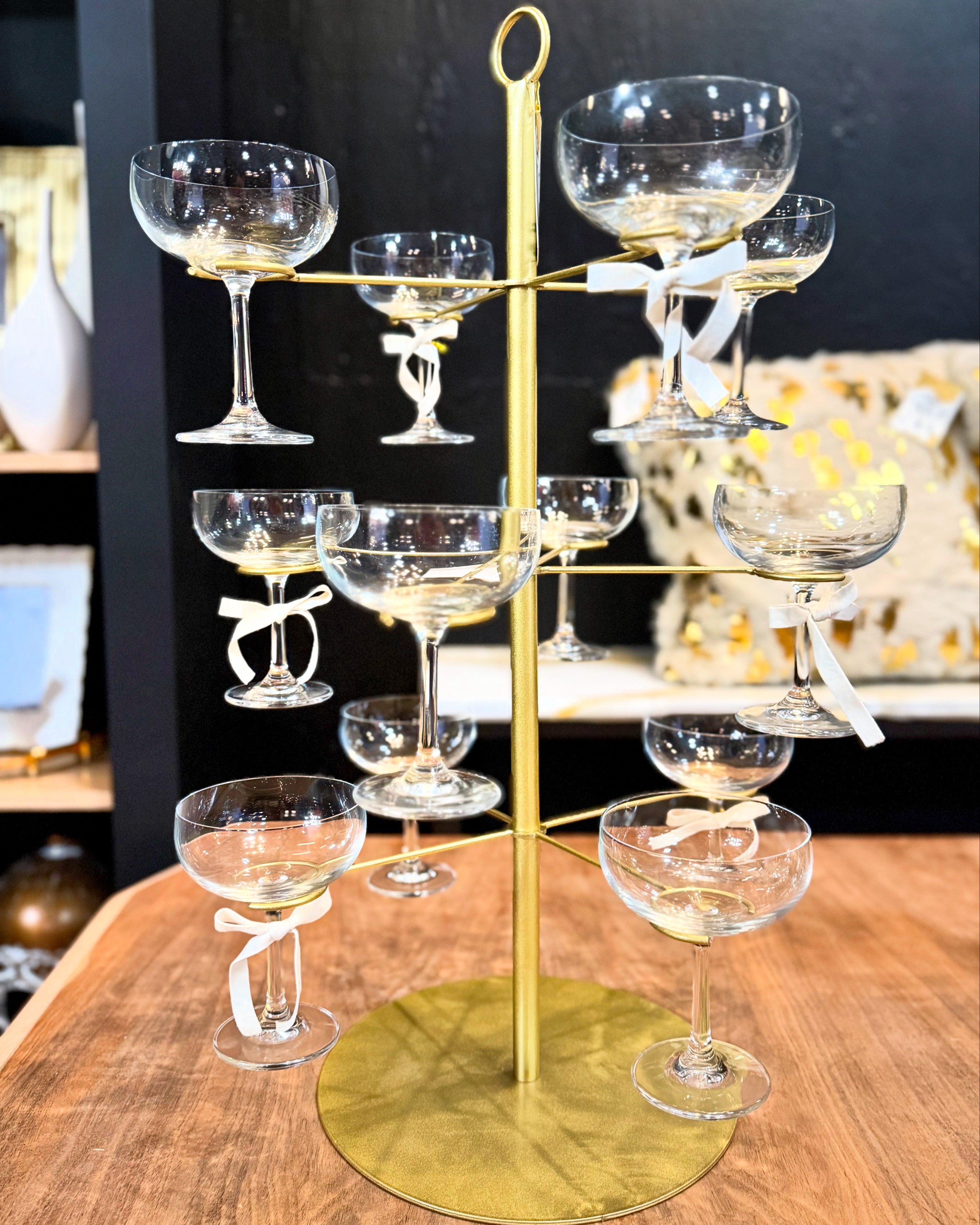 Champagne Tree with 12 Coupe Glasses
