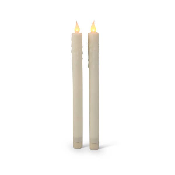Set of 2 Bisque Silicone LED Taper Candles