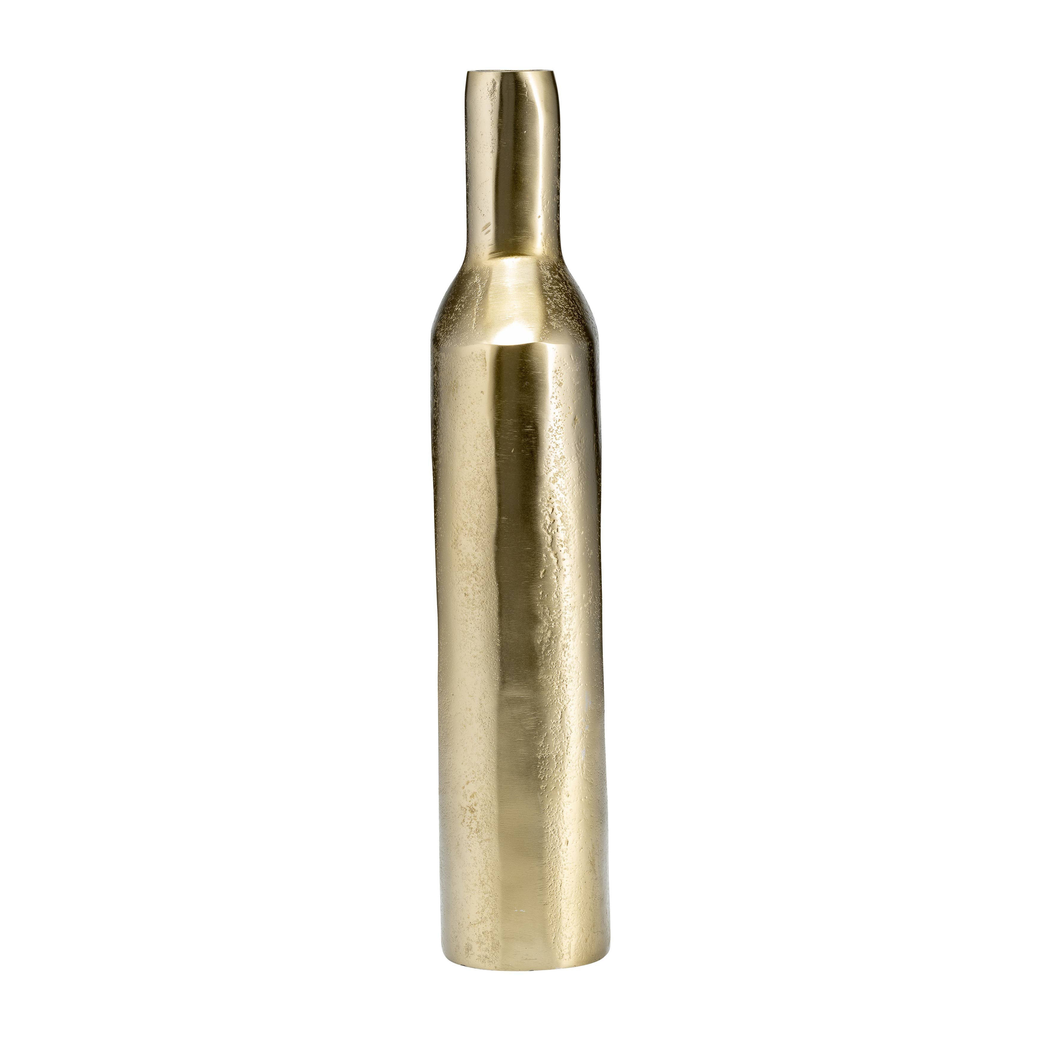 Gold 16 in. Metal Tall Modern Open Cut-Out Vase
