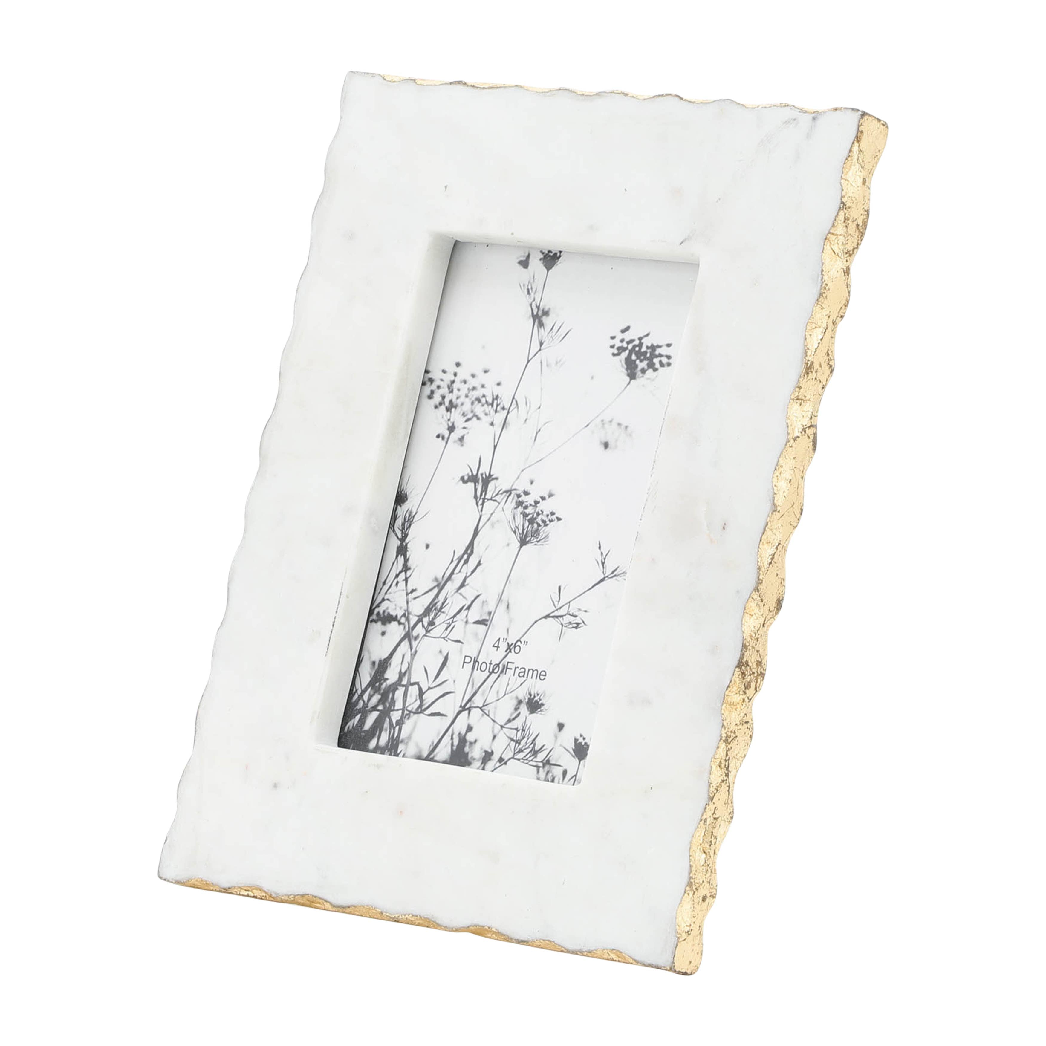 Marble Modern Jagged Edges Photo Frame - White, 4x6 in.