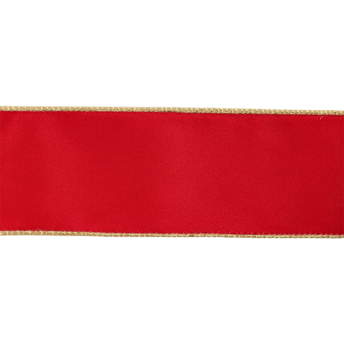 2 1/2" Reversible Classic Velvet Wired Ribbon | Christmas Red/Gold | 10 Yard Roll