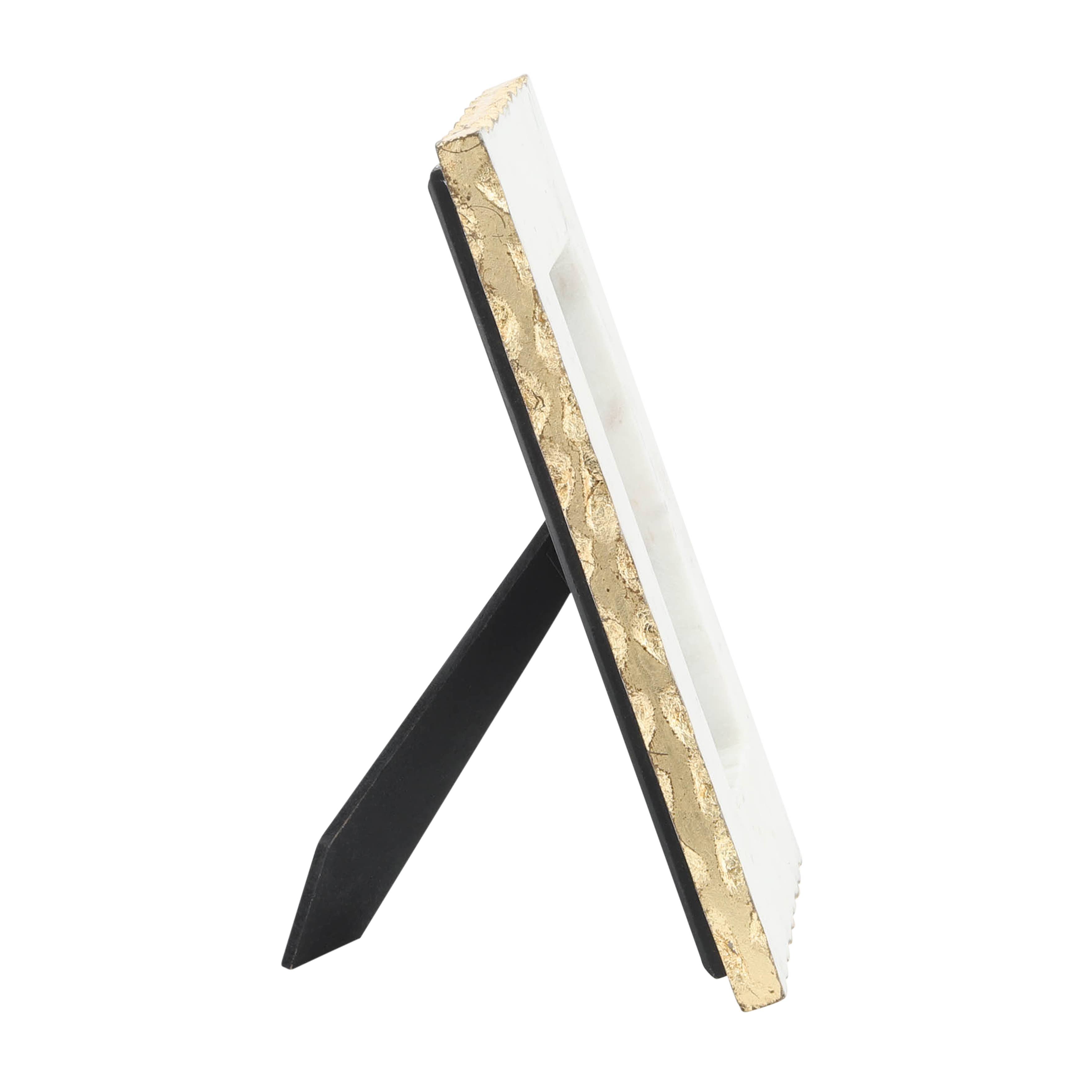 Marble Modern Jagged Edges Photo Frame - White, 4x6 in.