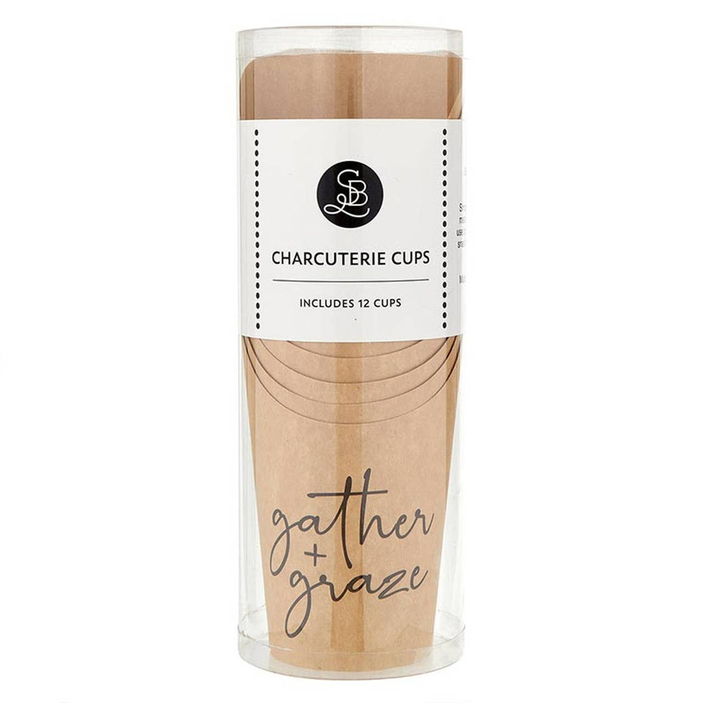 Paper Charcuterie Cups - Set of 12: 300 GSM Kraft Paper