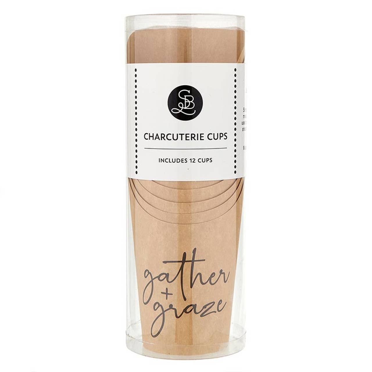 Paper Charcuterie Cups - Set of 12: 300 GSM Kraft Paper