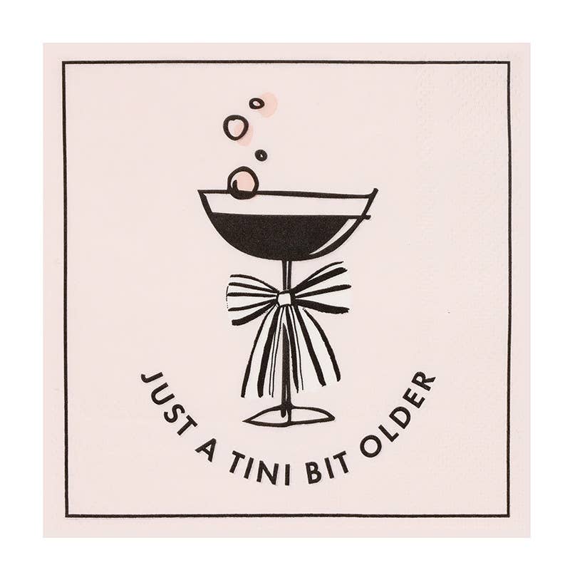 Ceramic Napkin Tray + Napkins - Just A Tini Bit Older: 5.75" SQ x 1.25" D, Napkin: 5" SQ