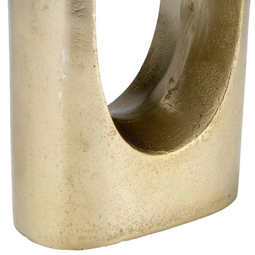 Gold 16 in. Metal Tall Modern Open Cut-Out Vase