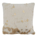 Foil Print Faux Cow Hide Pillow - Poly Filled: Ivory / Polyester Insert / 18"