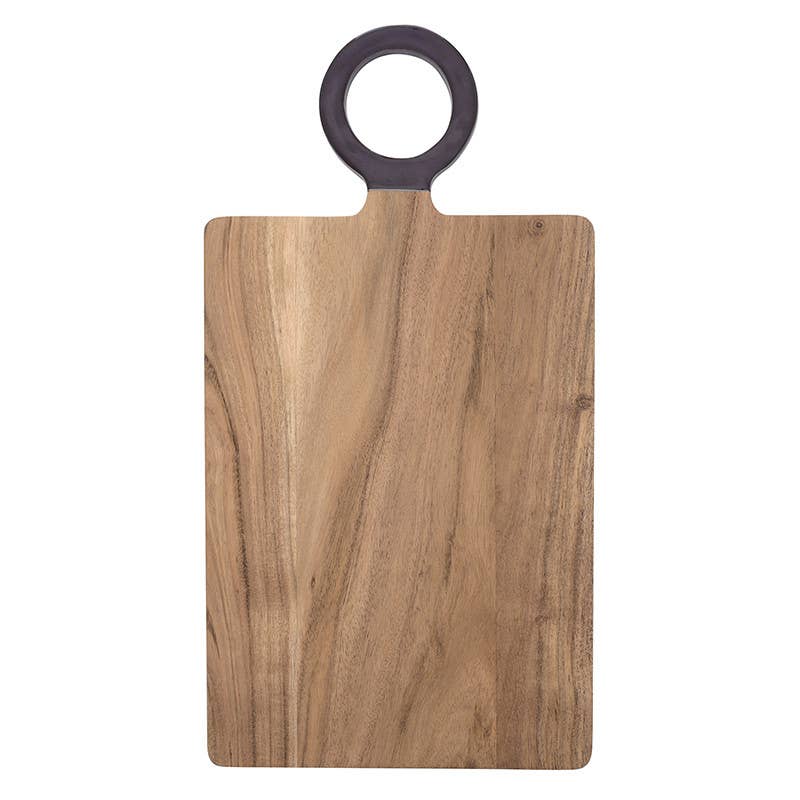 Wood Board with Enamel Handle - Large - Aubergine: 19" L x 10" W x .5" H