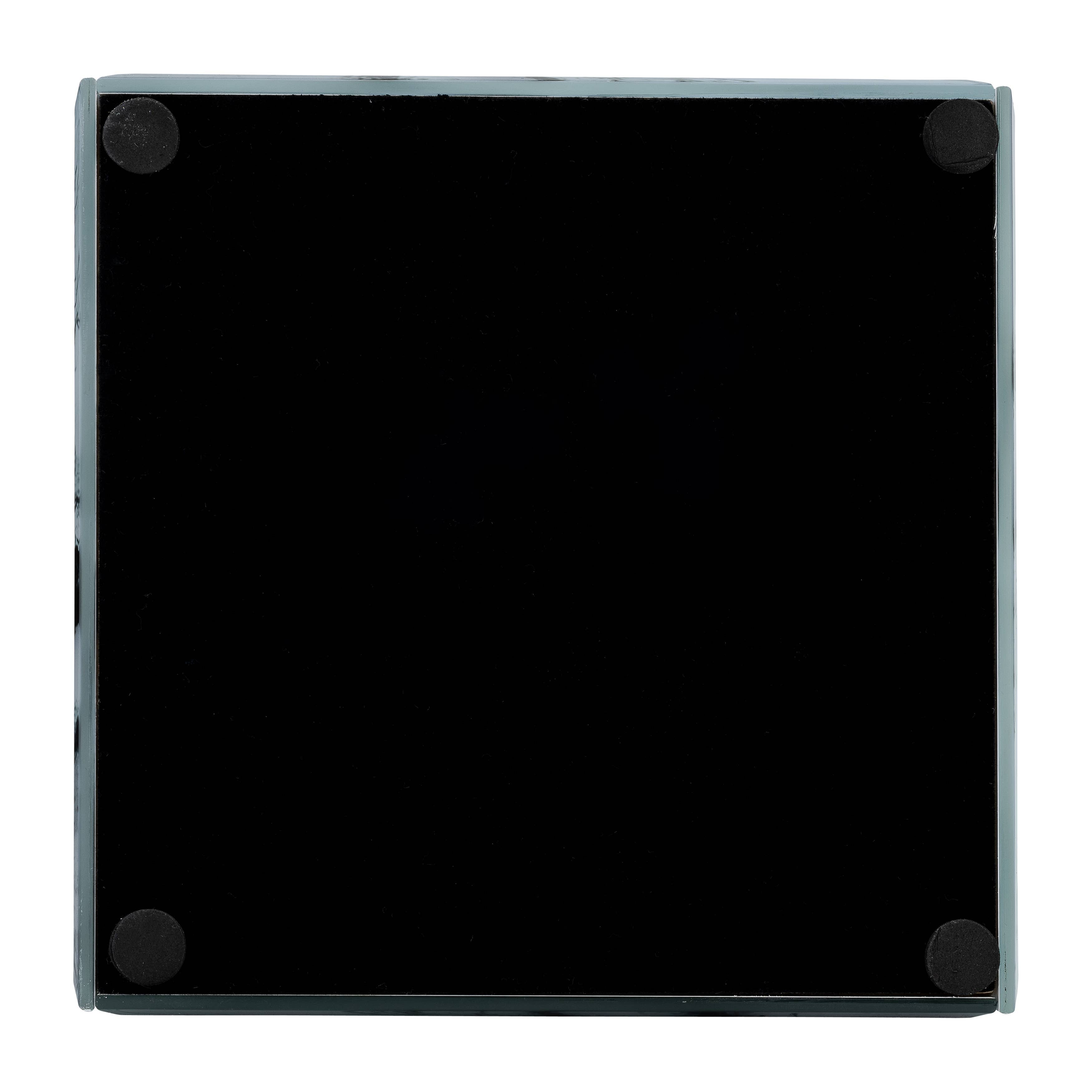 Glass, 6x5" Jewelry Box Silver Top, Gray