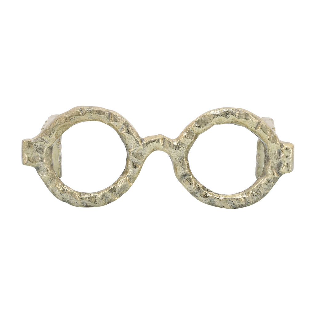 Metal Abstract Eyeglasses Sculpture Home Decor - Gold