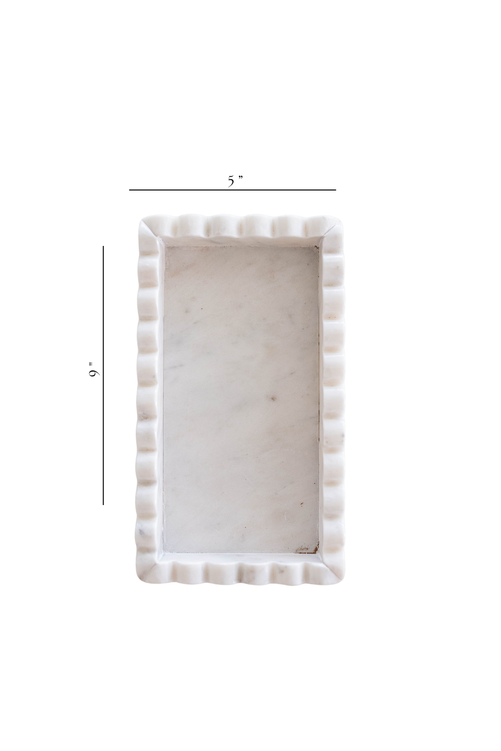 White Marble Scalloped Bridge Tray