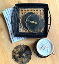 Black and Gold Round Geode Coaster