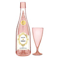 Acrylic Champagne Bottle + Glasses - Press For Bubbles: Bottle: 11.5" H x 3.25" Dia, Champagne Glass: 6" H, 6oz