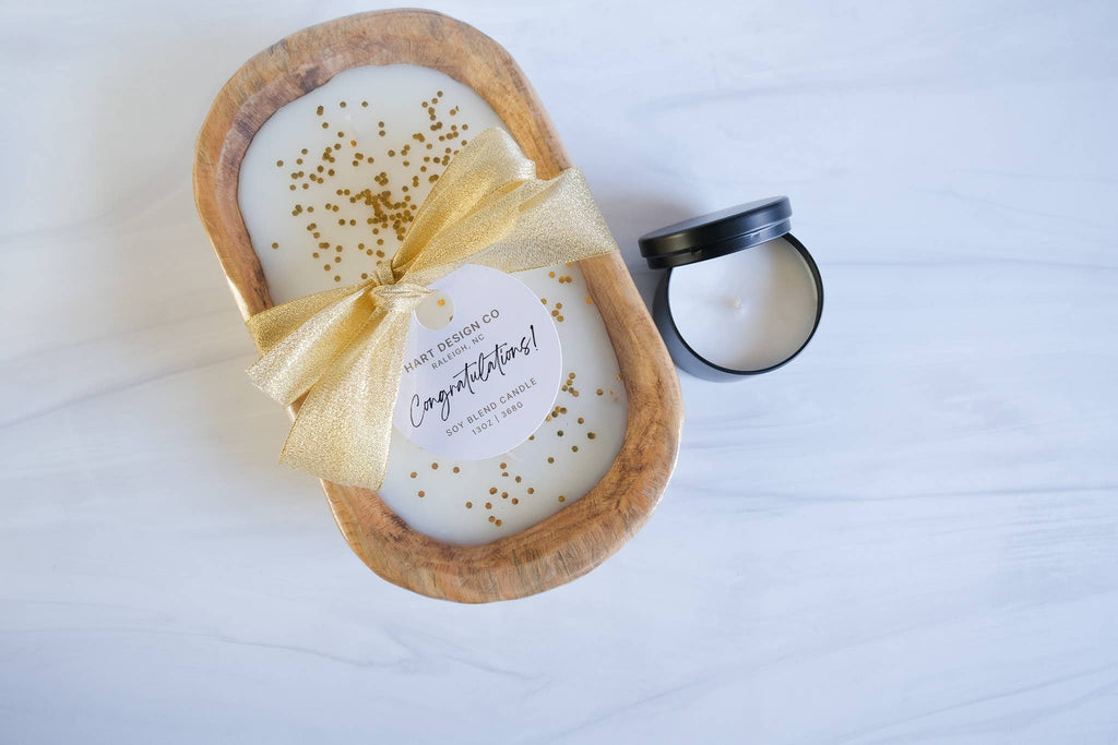 Congratulations Gift Candle | Celebration Collection: 3 wick dough bowl