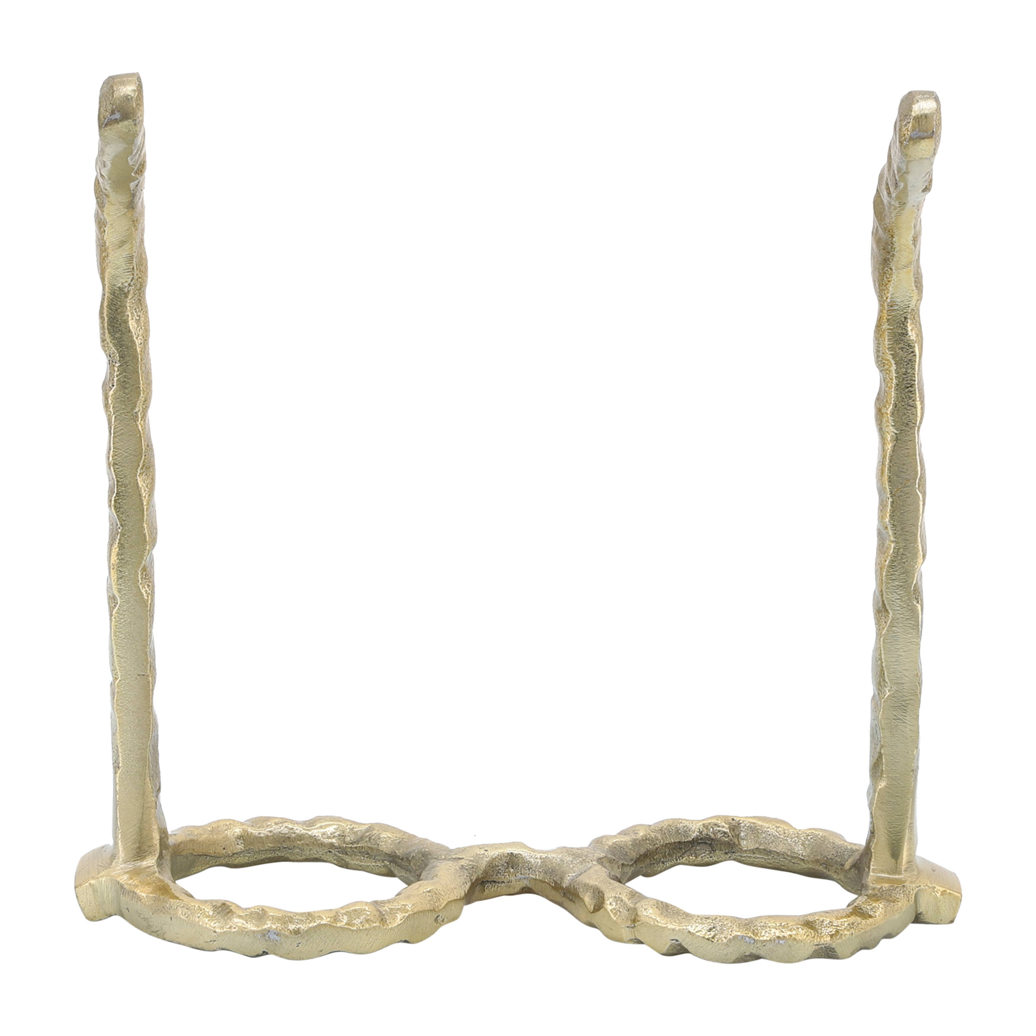 Metal Abstract Eyeglasses Sculpture Home Decor - Gold