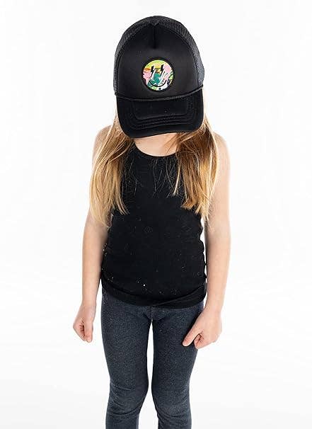 Kids Foam Trucker: Smiley W/ Lightning  - Black/Black