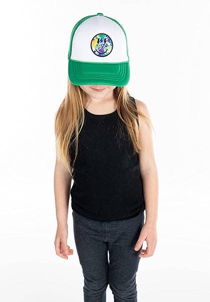 Kids Foam Trucker: Smiley W/ Lightning  - Green/White