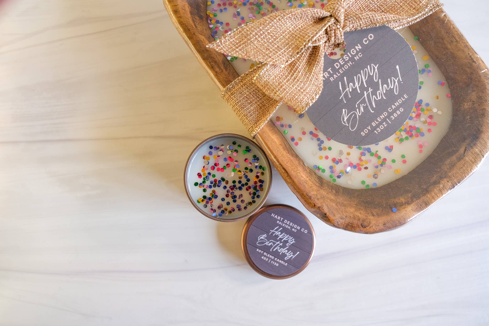 Happy Birthday Gift Candle | Celebration Collection: 3 wick dough bowl