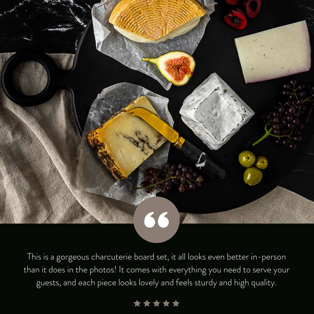 10 Piece Black Charcuterie Board Gift Set