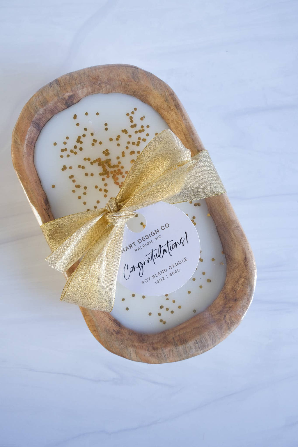 Congratulations Gift Candle | Celebration Collection: 3 wick dough bowl