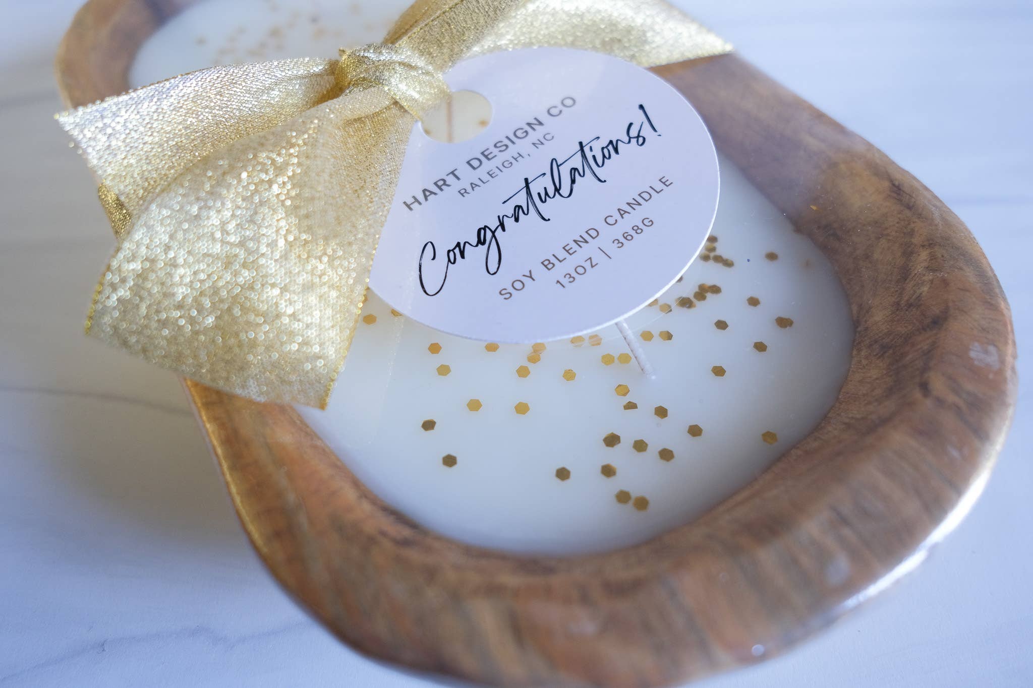 Congratulations Gift Candle | Celebration Collection: 3 wick dough bowl