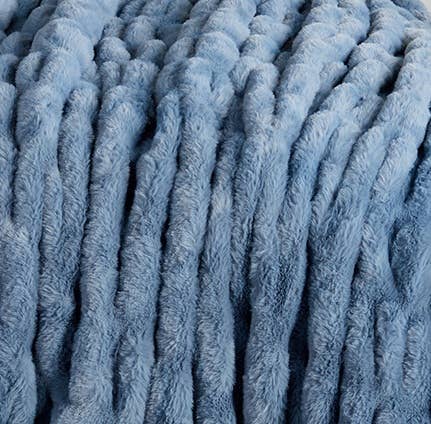 Luxury Heavyweight Ruched Throw Blankets 50" x 60" : Summer Sand