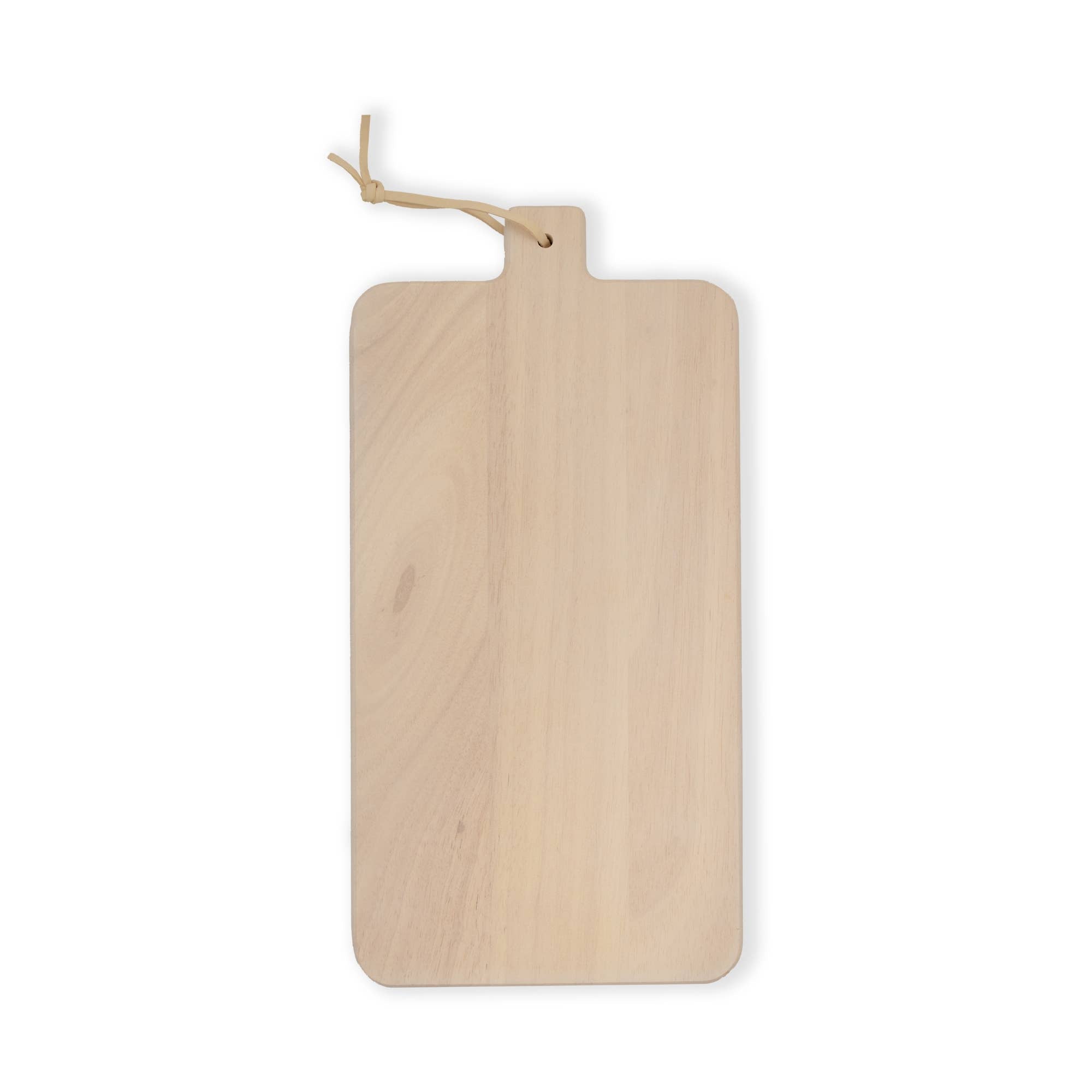 Wood Cheese Board with Handle, White-Washed
