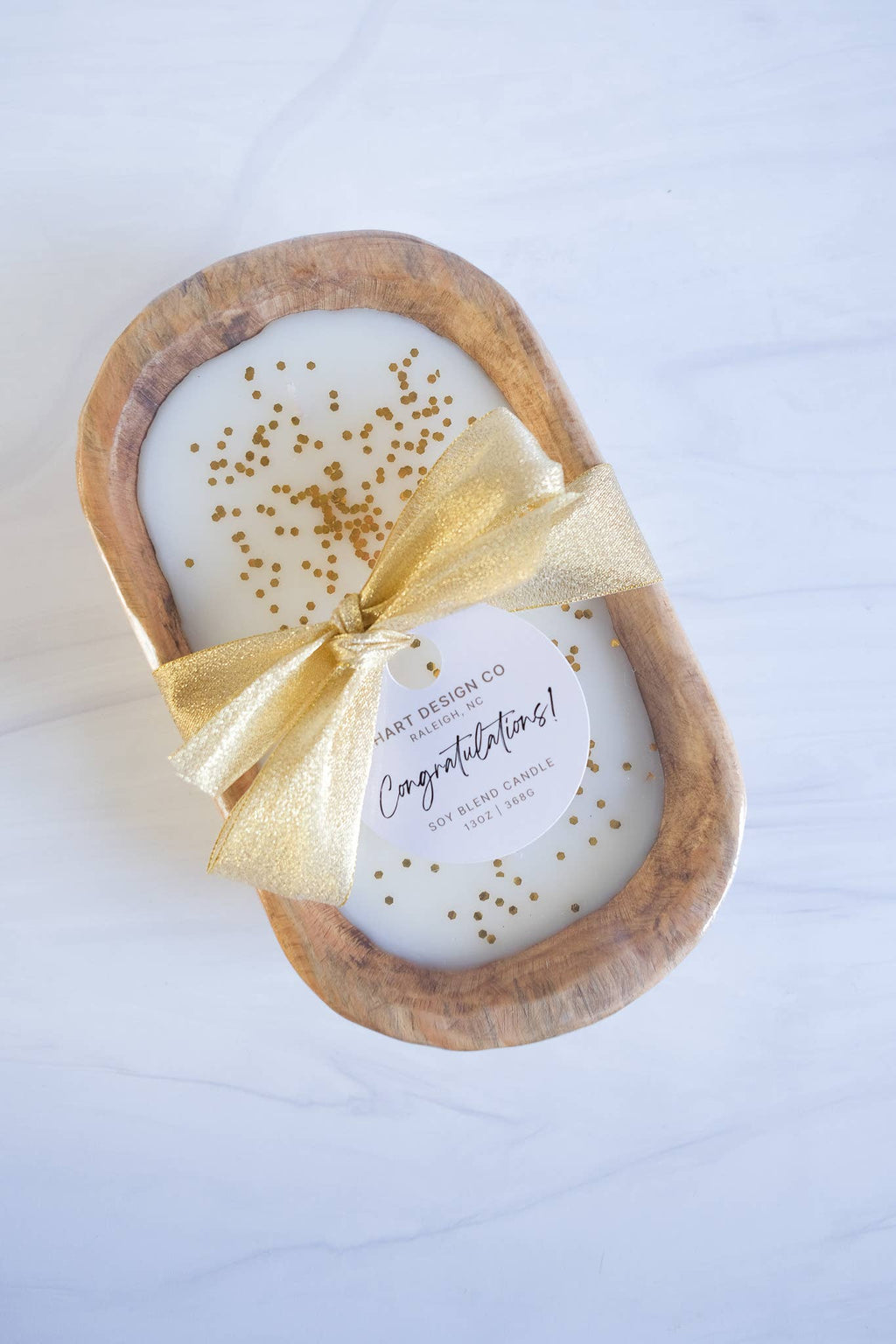 Congratulations Gift Candle | Celebration Collection: 3 wick dough bowl
