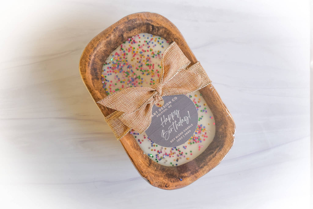 Happy Birthday Gift Candle | Celebration Collection: 3 wick dough bowl