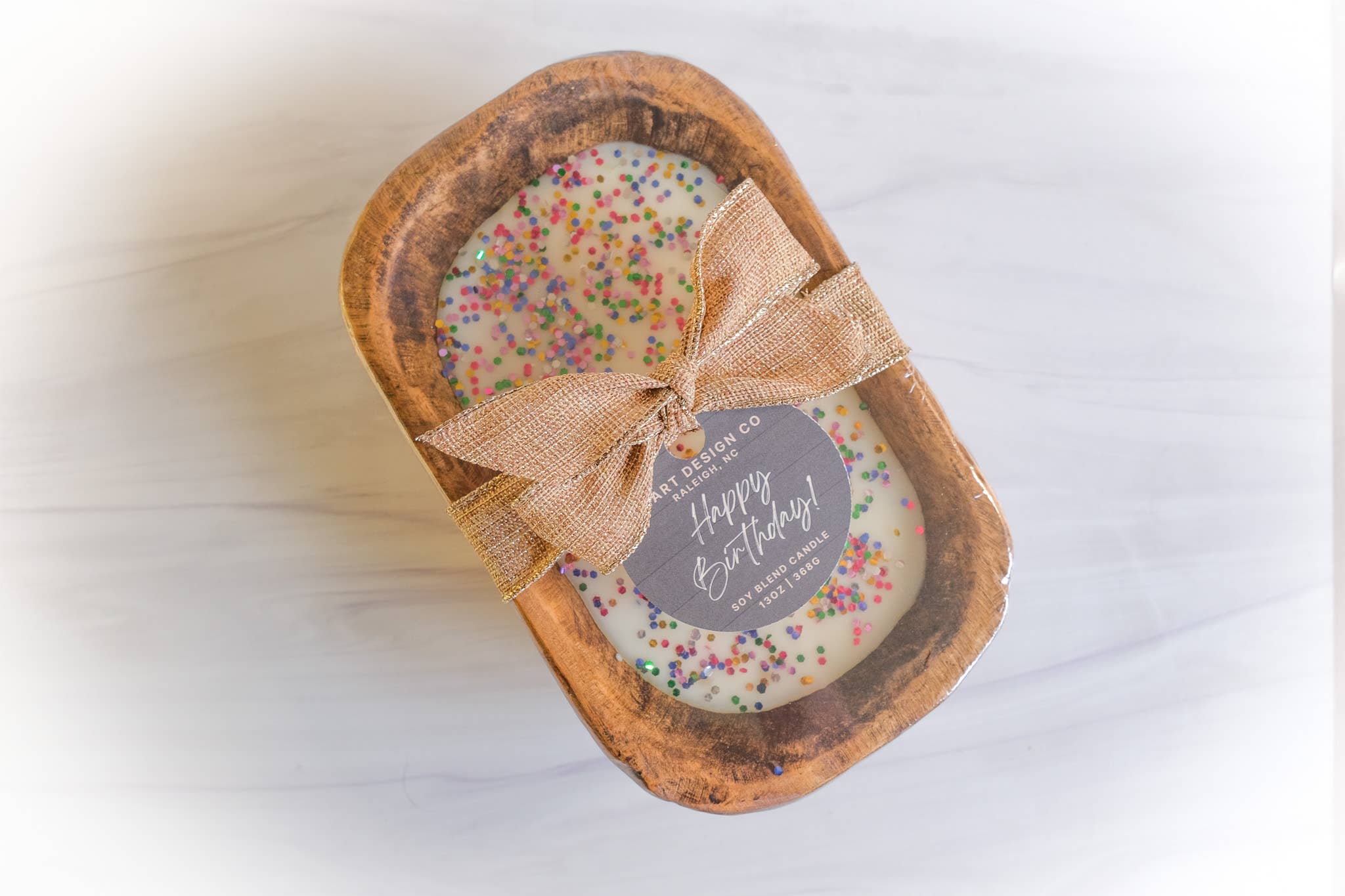 Happy Birthday Gift Candle | Celebration Collection: 3 wick dough bowl