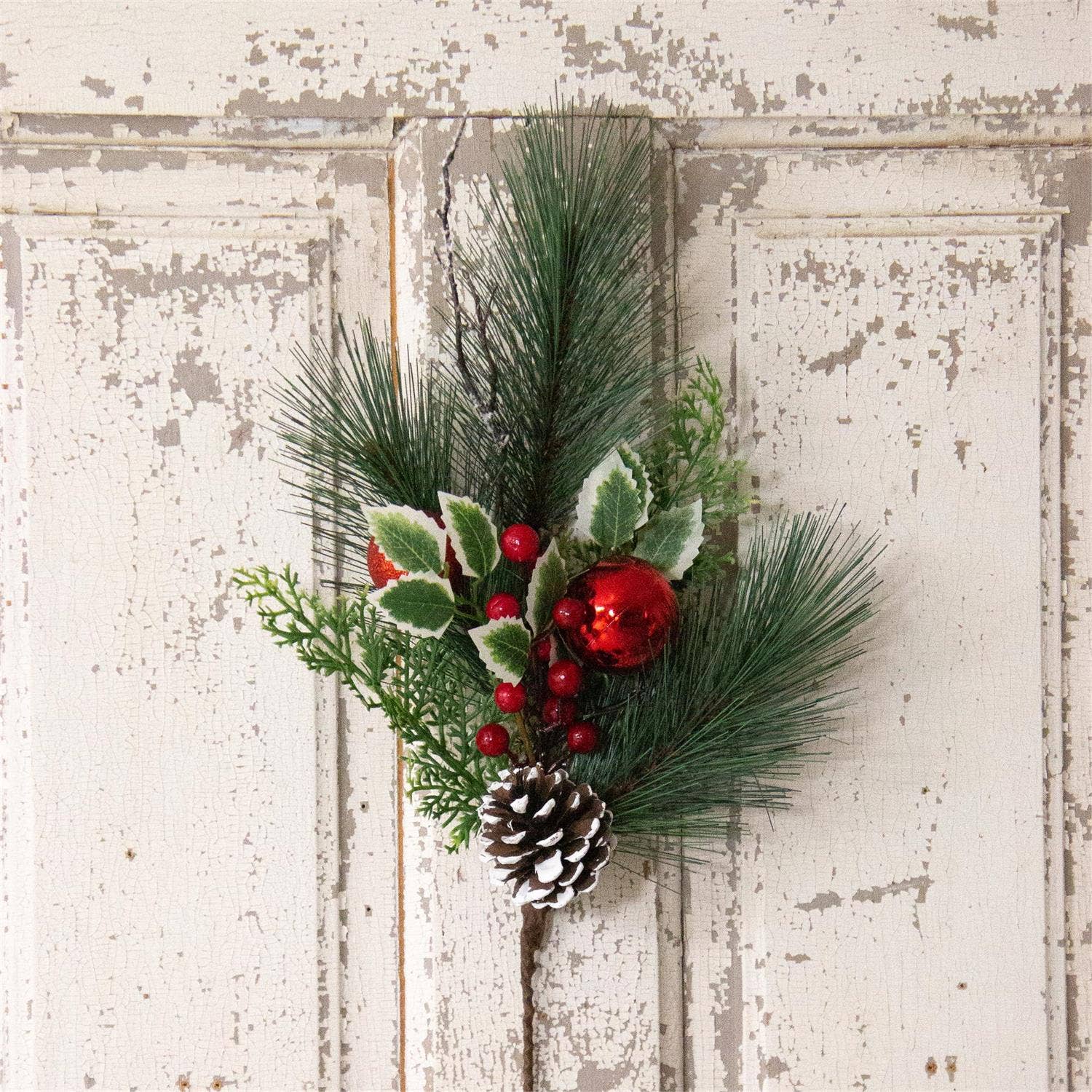 Pick - White Pine with Red Ornaments