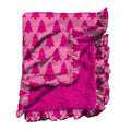 Dreaming of A Pink Christmas Satin Ruffle Blanket