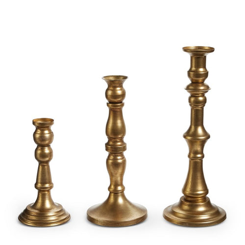 11 Antique Gold Candle Sticks